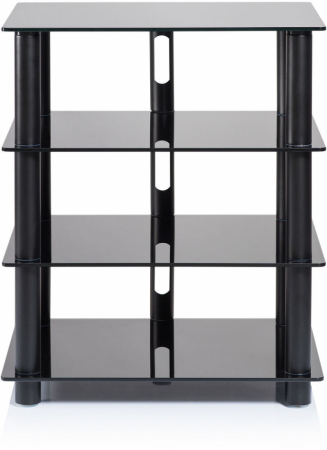 Norstone Epur 4, svart hifi-rack med svarta glashyllor i gruppen Lyd til hjemmet / Tilbehør / HiFi & mediamøbler  hos BRL Electronics (143EPUR4B)