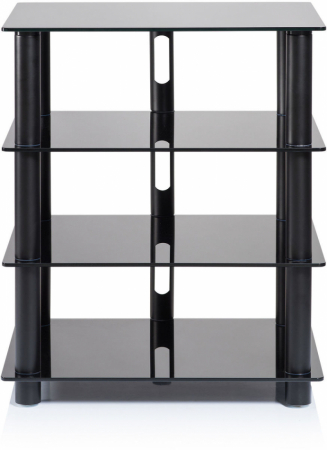 Norstone Epur 4, svart hifi-rack med svarta glashyllor i gruppen Lyd til hjemmet / Tilbehør / HiFi & mediamøbler hos BRL Electronics (143EPUR4B)