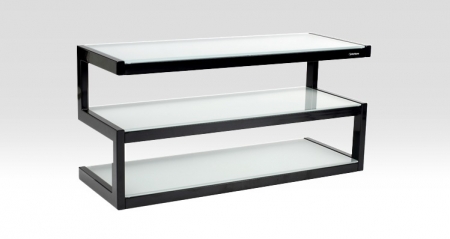 Norstone Esse, mediabenk pianosvart med frostet glass i gruppen Lyd til hjemmet / Tilbehør / HiFi & mediamøbler hos BRL Electronics (143ESSEBKWH)