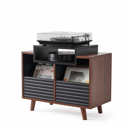 NorStone Oslo Vinyl 800 Mediabenk, svart/valnøtt i gruppen Nyheter hos BRL (143OSLOVI800BSW)