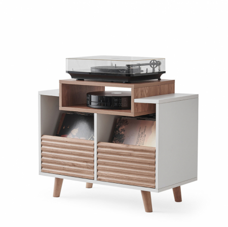 NorStone Oslo Vinyl 800 Mediabenk, hvit/eik i gruppen Nyheter hos BRL (143OSLOVI800WO)