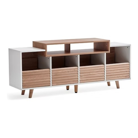 NorStone Oslo Vinyl 1600 mediabenk hvit/eik i gruppen Lyd til hjemmet / Tilbehør / HiFi & mediamøbler hos BRL (143OSVI160AWTOK)