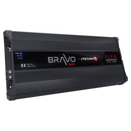 Stetsom BRAVO BASS Flex 8K 0.5~1 Ohm, monoblokk i gruppen Billyd / Forsterker / Monoblokk hos BRL (160BRAVOFLEXBASS8K)