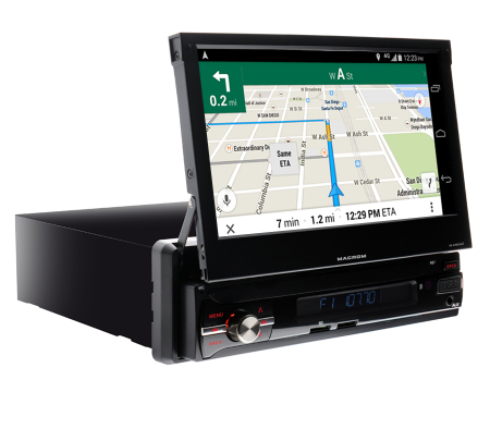 Macrom M-AN6560 bilstereo med motorisert skjerm, Android 10 med mer i gruppen Billyd / Bilstereo / 1-din spiller hos BRL Electronics (175MAN6560)