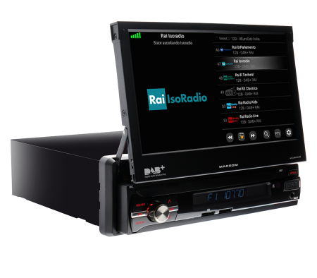 Macrom M-AN6560DAB bilradio med motorisert skjerm, Android 10, DAB+ og Bluetooth i gruppen Billyd / Bilstereo / 1-din spiller hos BRL Electronics (175MAN6560DAB)