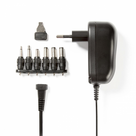 Nedis universal nätadapter, 6 st. kontaktstycken, 3-12V DC / 2.0A i gruppen Lyd til hjemmet / Tilbehør / Platespillertilbehør hos BRL Electronics (176ACPA001)