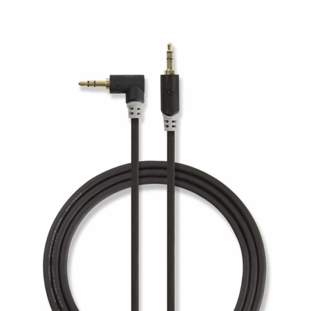 Nedis 3,5mm AUX kabel, hane till hane, vinklad i gruppen Billyd / Smartphone til bilen / Tilbehør til mobilen hos BRL Electronics (176CABW22600ATVAR)