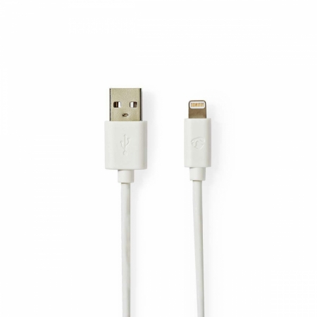 Nedis USB-A till Lightning 8 stift. Vit i gruppen Billyd / Smartphone til bilen / Tilbehør til mobilen hos BRL Electronics (176CCBW39300WTVAR)