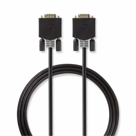 Nedis VGA-kabel. VGA-hane till VGA-hane, 2m i gruppen Lyd til hjemmet / Kabler / Diverse kabler & Adapter hos BRL (176CCBW59000AT20)