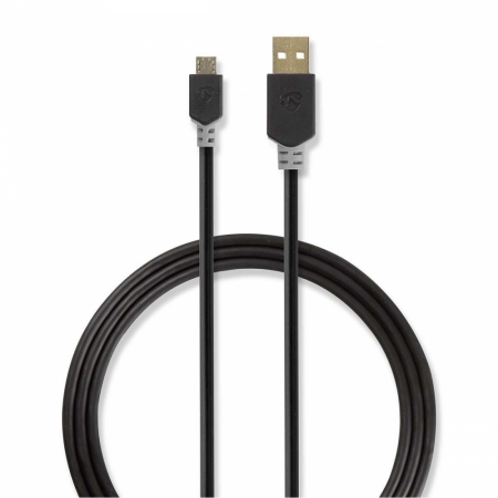 Nedis USB 2.0 USB-A hane till Micro-USB hane i gruppen Billyd / Smartphone til bilen / Tilbehør til mobilen hos BRL Electronics (176CCBW60500ATVAR)