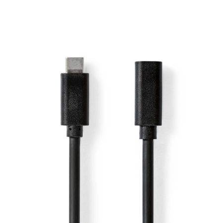 Nedis USB-C-forlengelseskabel, 5 Gbit/s, 1 meter i gruppen Lyd til hjemmet / Kabler / Diverse kabler & Adapter hos BRL (176CCGL64010BK10)