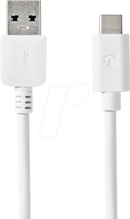 NEDIS CCGW61600WT20 USB-A til USB-C-kabel, hvit, 2 meter i gruppen Lyd til hjemmet / Kabler / Digital kabel hos BRL (176CCGW61600WT20)