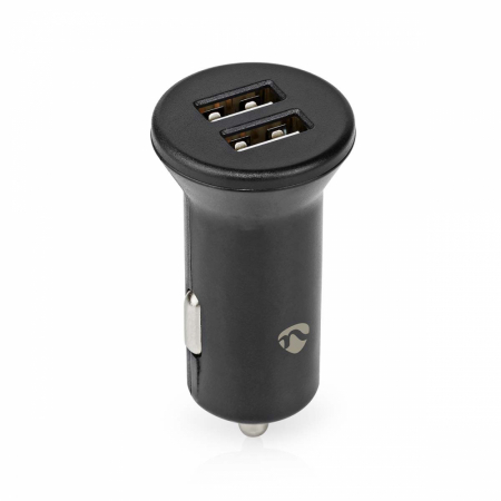 Nedis billaddare, 2.4A, 2x USB-A utgångar, svart i gruppen Billyd / Smartphone til bilen / Tilbehør til mobilen hos BRL Electronics (176CCHAU480ABK)