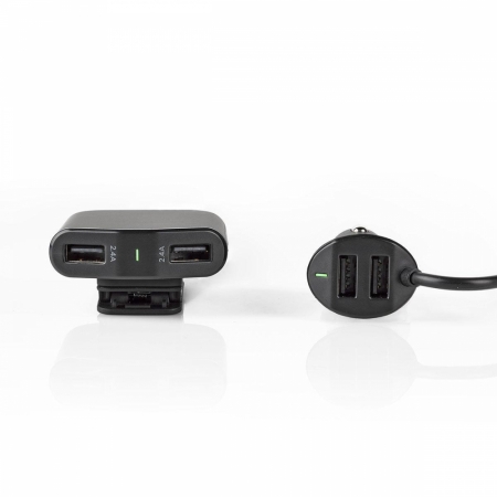 Nedis billaddare, 9.6A, 4x USB-A utgångar, svart i gruppen Billyd / Smartphone til bilen / Tilbehør til mobilen hos BRL Electronics (176CCHAU960ABK)