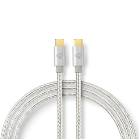 Nedis USB-C-kabel, 100 W, 480 Mbit/s, 1 meter i gruppen Lyd til hjemmet / Kabler / Diverse kabler & Adapter hos BRL (176CCTB60800AL10)