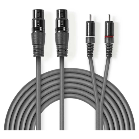Nedis XLR-kabel, XLR-hun - RCA-hann 1.5 m i gruppen Lyd til hjemmet / Kabler / Analog kabel hos BRL (176COTH15230GY15)