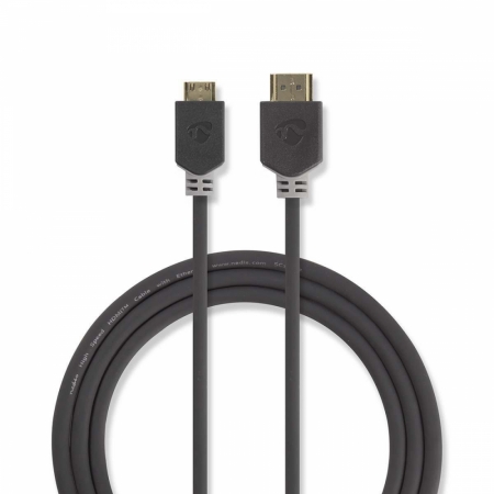 Nedis HDMI till HDMI-mini-kabel, 2m i gruppen Lyd til hjemmet / Kabler / HDMI kabler hos BRL (176CVBW34500AT20)
