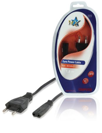 Strømkabel Euro kontakt - 8-formet strømkontakt 1.8m i gruppen Lyd til hjemmet / Kabler / Strømkabel hos BRL Electronics (176HQSC07418)