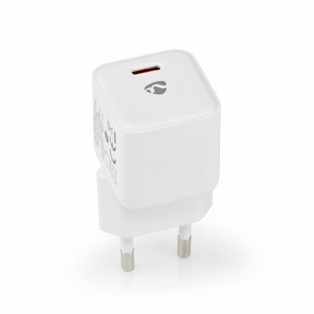 Nedis väggladdare USB-C PD 20w, vit i gruppen Billyd / Smartphone til bilen / Tilbehør til mobilen hos BRL Electronics (176MPD20W100WT)