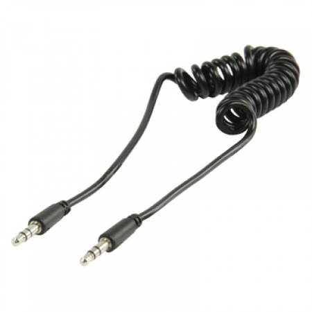 Valueline AUX 3,5-3,5 Kabel 1,0M sammenrullet i gruppen Lyd til hjemmet / Kabler / 3.5mm kabel hos BRL Electronics (176VLMP22010100r)