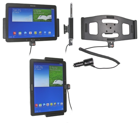 Brodit Aktiv holder med sigarettkontakt, Samsung Galaxy Note 10.1 (2014 Edition) SM-P6000/SM-P6050 i gruppen Billyd / Smartphone til bilen / Mobilholdere hos BRL (240512598)