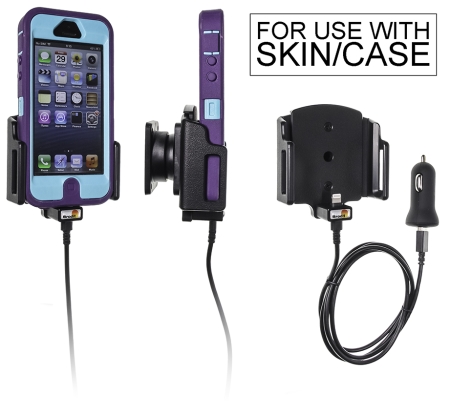 Brodit Aktiv holder med USB-kabel og cigarettadapter, Apple iPhone 5/5C/5S/SE i gruppen Billyd / Smartphone til bilen / Mobilholdere hos BRL (240521504)