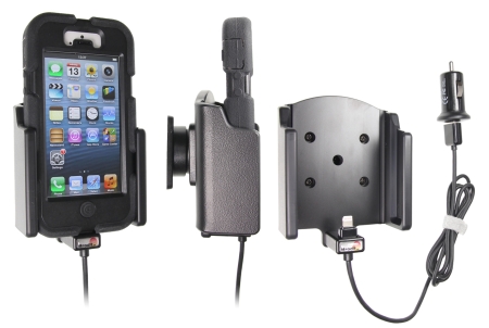 Brodit Aktiv holder med USB-kabel og cigarettadapter, Apple iPhone 5/5S/SE i gruppen Billyd / Smartphone til bilen / Mobilholdere hos BRL (240521512)