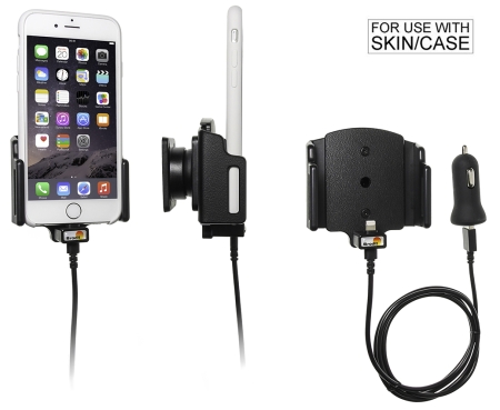 Brodit Aktiv holder med USB-kabel og cigarettadapter, Apple iPhone 6/6S/7/8/SE 2nd Gen 2020/X/Xs i gruppen Billyd / Smartphone til bilen / Mobilholdere hos BRL (240521666)