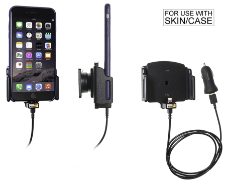 Brodit Aktiv holder med USB-kabel og cigarettadapter, Apple iPhone 11/11 Pro/6 Plus/6S Plus/7 Plus/8 Plus/X/XR/Xs/Xs Max i gruppen Billyd / Smartphone til bilen / Mobilholdere hos BRL (240521667)