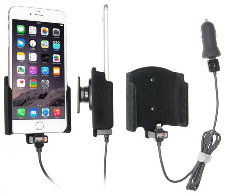 Brodit Aktiv holder med USB-kabel og cigarettadapter, Apple iPhone 6S Plus/7 Plus/8 Plus/Xs Max i gruppen Billyd / Smartphone til bilen / Mobilholdere hos BRL (240521804)