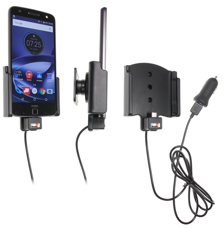 Brodit Aktiv holder med USB-kabel og cigarettadapter, Motorola Moto Z Force Droid  i gruppen Billyd / Smartphone til bilen / Mobilholdere hos BRL (240521912)