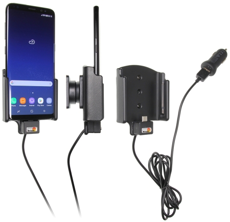 Brodit Aktiv holder med USB-kabel og cigarettadapter, Samsung Galaxy S8  i gruppen Billyd / Smartphone til bilen / Mobilholdere hos BRL (240521966)