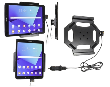 Brodit Aktiv holder med USB-kabel og cigg-adapter, Samsung Galaxy Tab S3 9.7 SM-T820/SM-T825  i gruppen Billyd / Smartphone til bilen / Mobilholdere hos BRL (240521968)