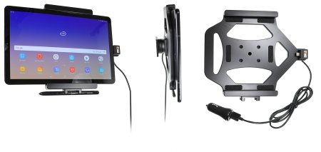 Brodit Aktiv holder med USB-kabel og cigarettadapter, Samsung Galaxy Tab S4 10.5 SM-T830/SM-T835  i gruppen Billyd / Smartphone til bilen / Mobilholdere hos BRL (240721077)