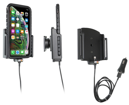 Brodit Aktiv holder med USB-kabel og cigarettadapter, Apple iPhone 11 Pro Max/Xs Max i gruppen Billyd / Smartphone til bilen / Mobilholdere hos BRL (240721083)