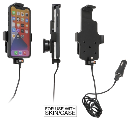 Brodit Aktiv holder med USB-kabel og cigarettadapter, Apple iPhone 11/12/12 Pro/13/13 Pro/XR i gruppen Billyd / Smartphone til bilen / Mobilholdere hos BRL (240721091)