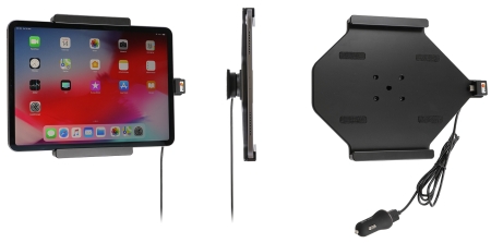 Brodit Aktiv holder med USB-kabel og cigarettadapter, Apple iPad Air 11 (A2902, A2903, A2904)/Air 11 2025 M3 (A3266, A3267, A2370)/Air 4th Gen (A2072, A2316, A2324, A2325)/Air 5th Gen (A2588, A2589, A2591)/Pro 11 2018 (A1980, A2013, A1934, A1979)/Pro 11 2 i gruppen Billyd / Smartphone til bilen / Mobilholdere hos BRL (240721094)
