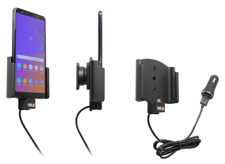 Brodit Aktiv holder med USB-kabel og cigarettadapter, Samsung Galaxy A7 2018 (SM-A750)  i gruppen Nyheter hos BRL (240721098)