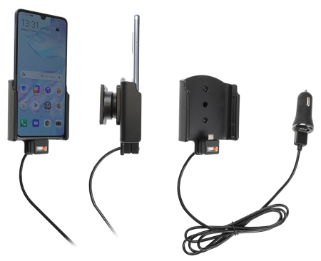 Brodit Aktiv holder med USB-kabel og cigarettadapter, Huawei P30  i gruppen Billyd / Smartphone til bilen / Mobilholdere hos BRL (240721120)