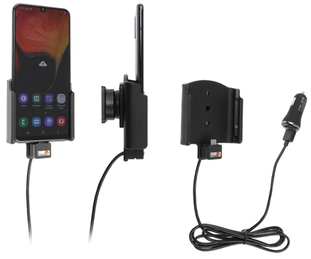 Brodit Aktiv holder med USB-kabel og cigarettadapter, Samsung Galaxy A50 (SM-A505)  i gruppen Billyd / Smartphone til bilen / Mobilholdere hos BRL (240721142)