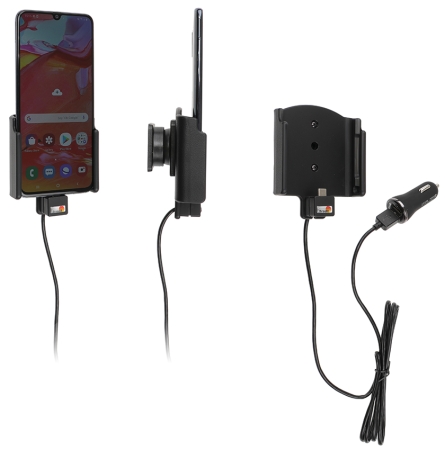 Brodit Aktiv holder med USB-kabel og cigarettadapter, Samsung Galaxy A70 (SM-A705)  i gruppen Billyd / Smartphone til bilen / Mobilholdere hos BRL (240721143)