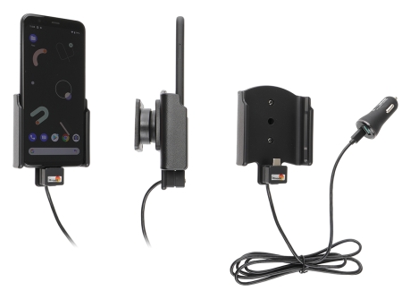 Brodit Aktiv holder med USB-kabel og cigarettadapter, Google Pixel 4  i gruppen Billyd / Smartphone til bilen / Mobilholdere hos BRL (240721176)