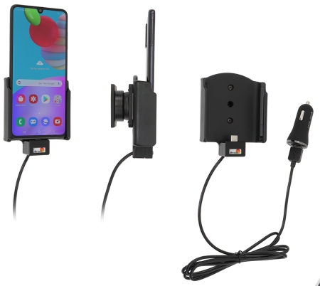 Brodit Aktiv holder med USB-kabel og cigarettadapter, Samsung Galaxy A41 (SM-A415F)  i gruppen Billyd / Smartphone til bilen / Mobilholdere hos BRL (240721220)