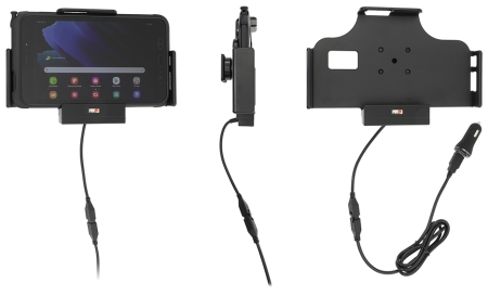 Brodit Aktiv holder med USB-kabel og cigg-adapter, Samsung Galaxy Tab Active 2 SM-T390/SM-T395/3 SM-T570/SM-T575 i gruppen Billyd / Smartphone til bilen / Mobilholdere hos BRL (240721224)
