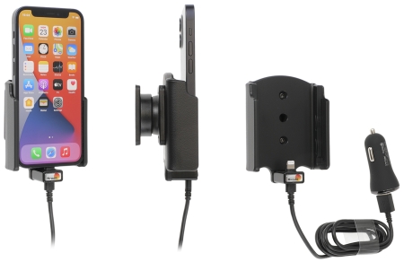 Brodit Aktiv holder med USB-kabel og cigg-adapter, Apple iPhone 12 Mini  i gruppen Billyd / Smartphone til bilen / Mobilholdere hos BRL (240721234)