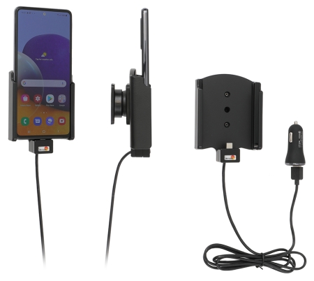 Brodit Aktiv holder med USB-kabel og cigarettadapter, Samsung Galaxy A72 SM-A725F/DS  i gruppen Billyd / Smartphone til bilen / Mobilholdere hos BRL (240721257)