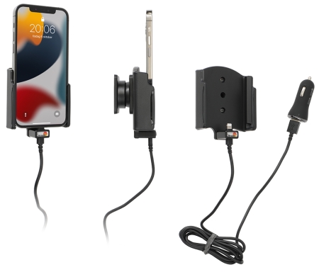 Brodit Aktiv holder med USB-kabel og cigarettadapter, Apple iPhone 13/13 Pro/14/14 Pro i gruppen Billyd / Smartphone til bilen / Mobilholdere hos BRL (240721276)