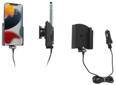 Brodit Aktiv holder med USB-kabel og cigg-adapter, Apple iPhone 13 Pro Max/14 Plus/14 Pro Max i gruppen Billyd / Smartphone til bilen / Mobilholdere hos BRL (240721277)