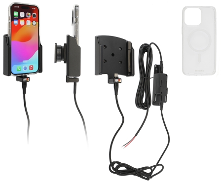 Brodit Mobildeksel med aktiv holder for fast installasjon, Apple iPhone 15 Pro  i gruppen Billyd / Smartphone til bilen / Mobilholdere hos BRL (240727394)