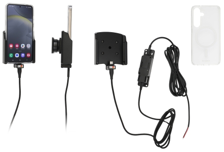 Brodit Mobildeksel med aktiv holder for fast installasjon, Samsung Galaxy S24 SM-S921B/DS  i gruppen Billyd / Smartphone til bilen / Mobilholdere hos BRL (240727404)